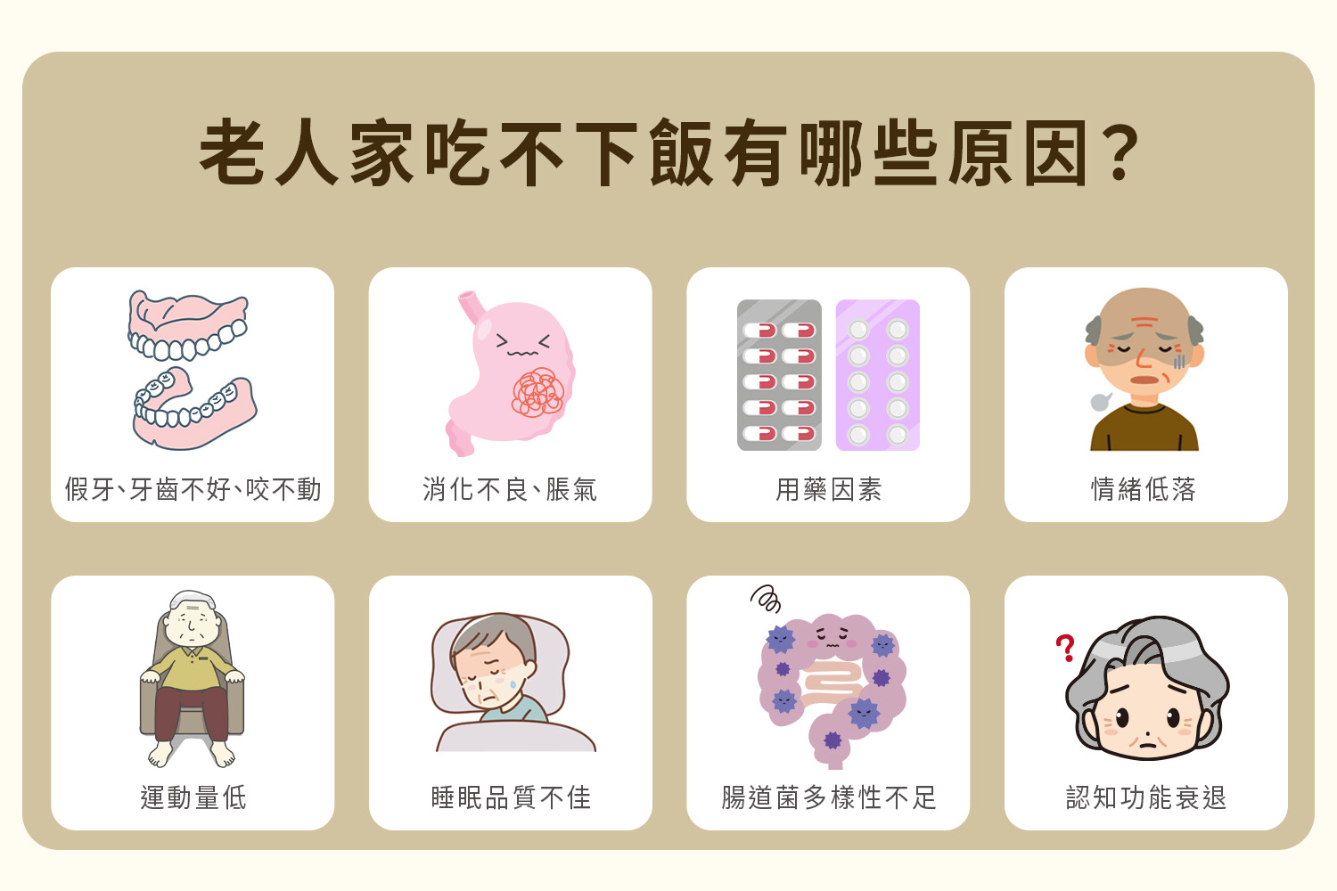 老人家吃不下飯有哪些原因？